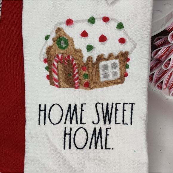 Rae Dunn Gingerbread House Home Sweet Home Kitchen Hand Towels Set - Picture 3 of 8